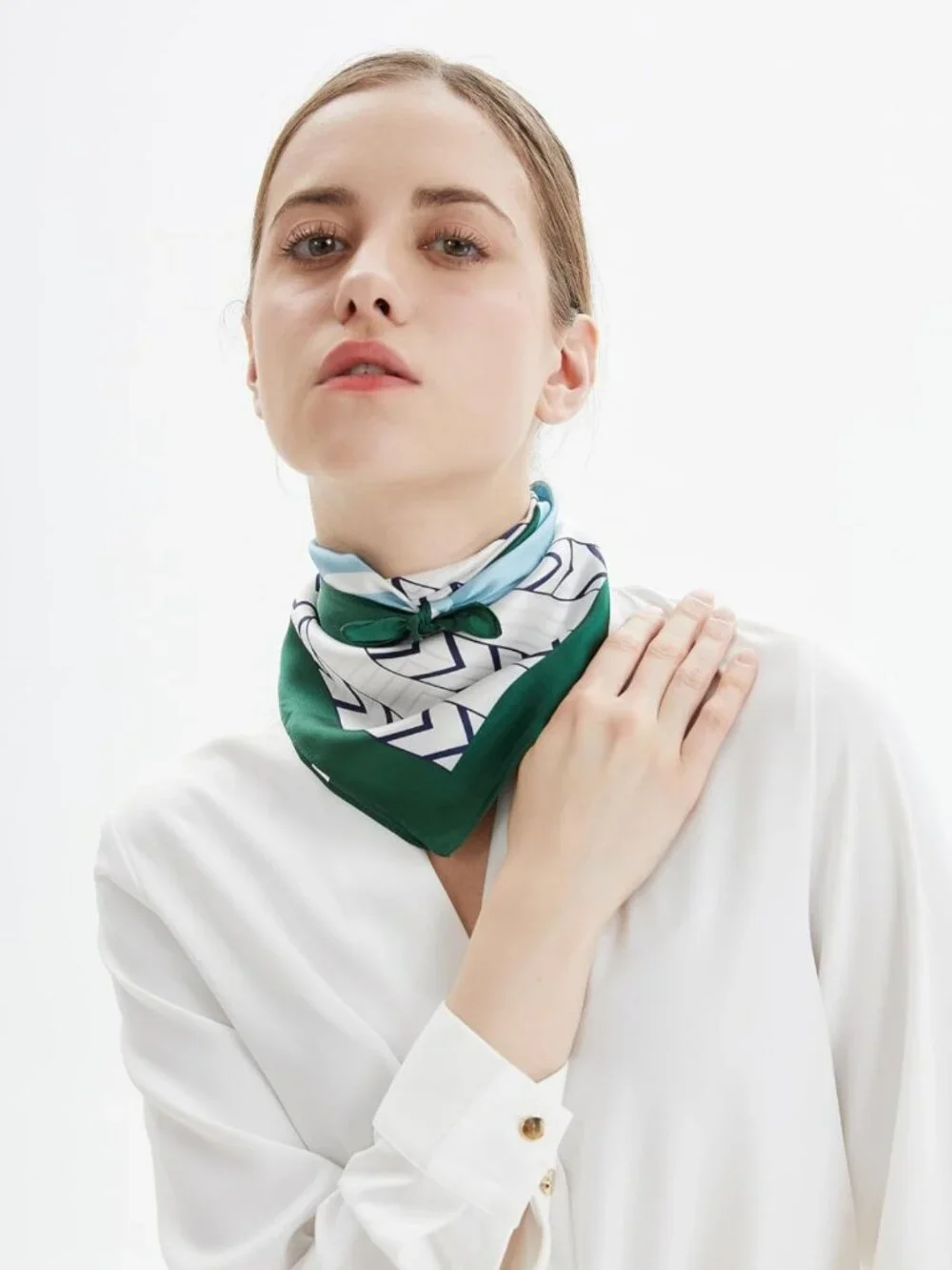 Luxurious Mulberry Silk Small Square Scarf 21